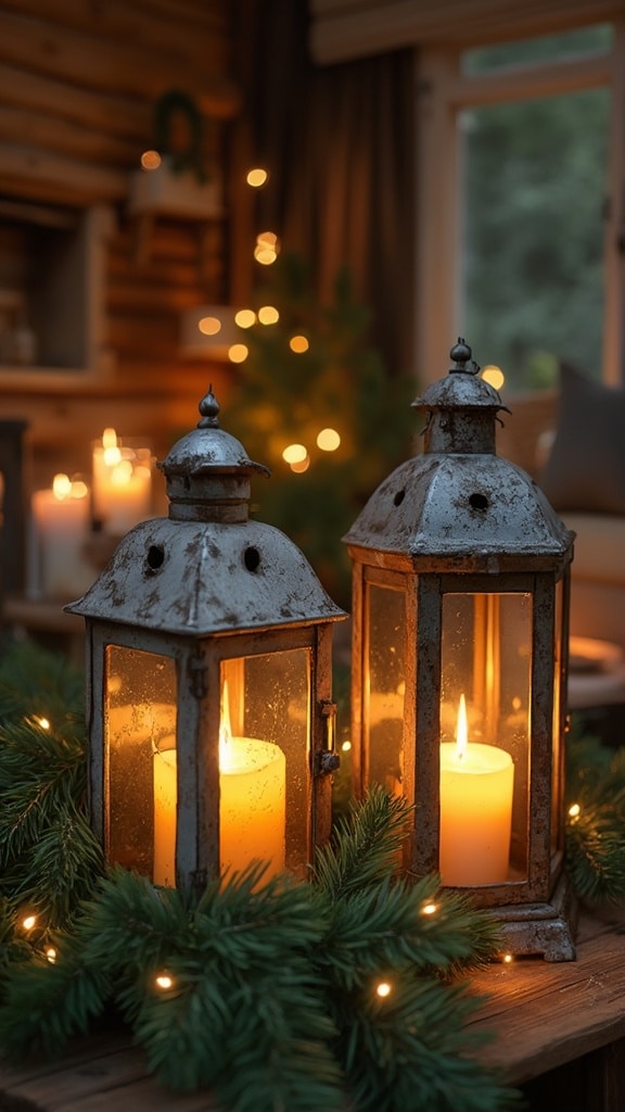 Rustic Lanterns and Greenery