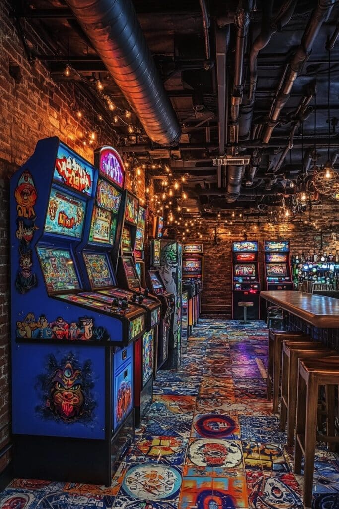 Arcade Gamer Basement Bar