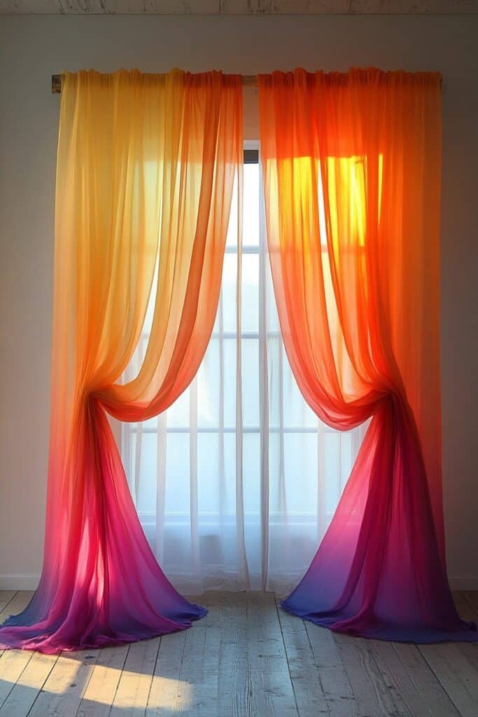 Artistic Gradient Ombre Bedroom Curtains