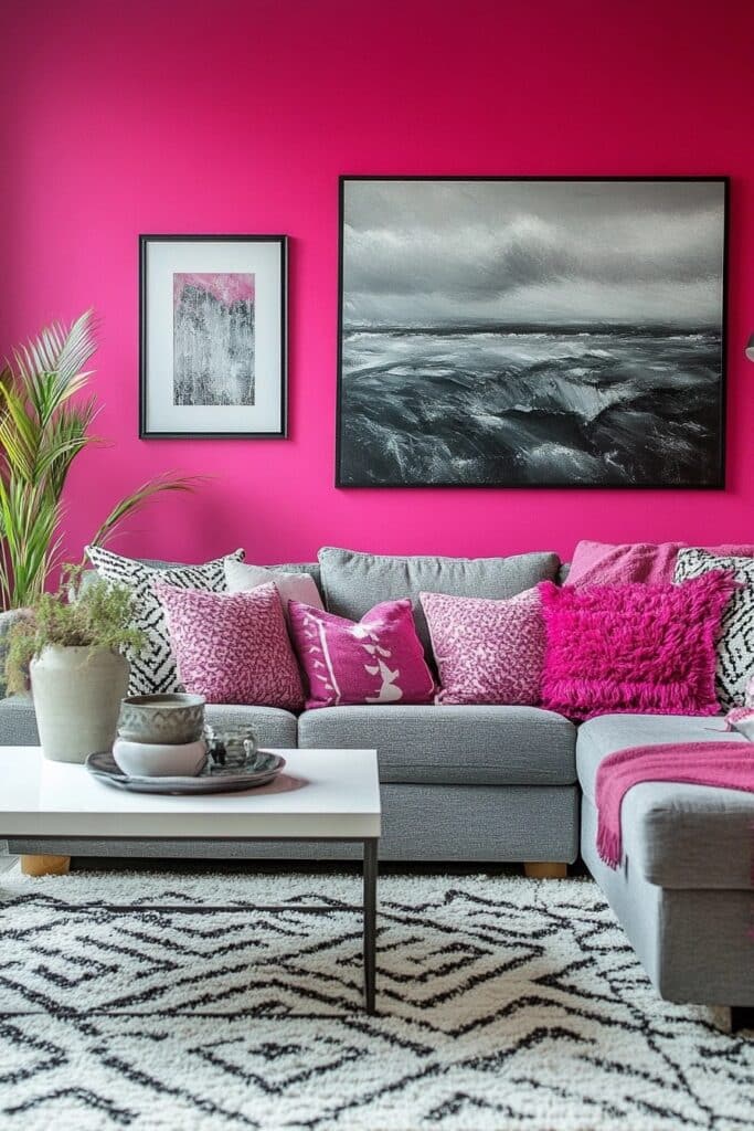 Bold Pink Accent Walls