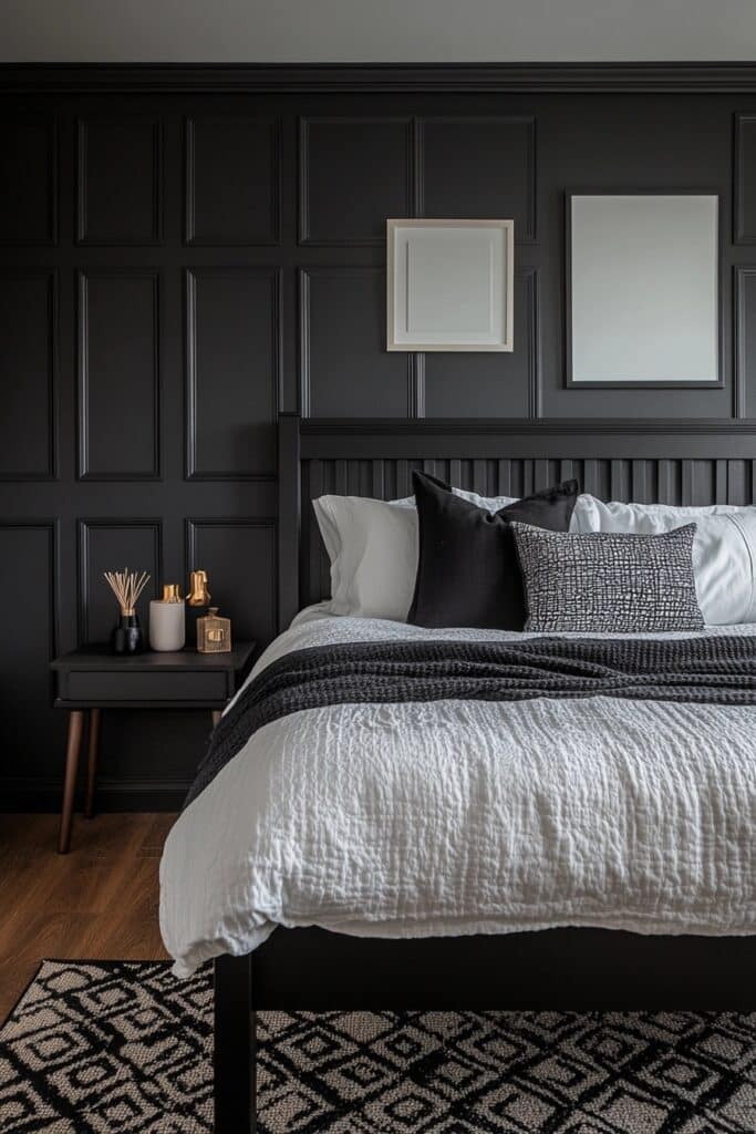 Classic Black and White Minimalistic Bedroom