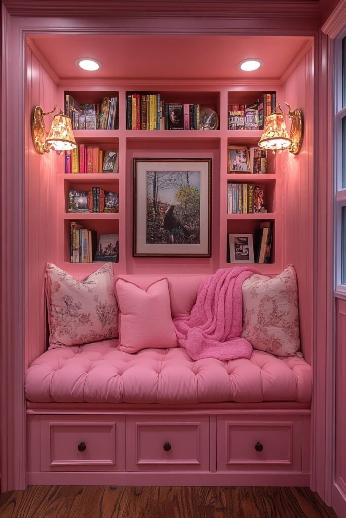 Cozy Pink Reading Nooks