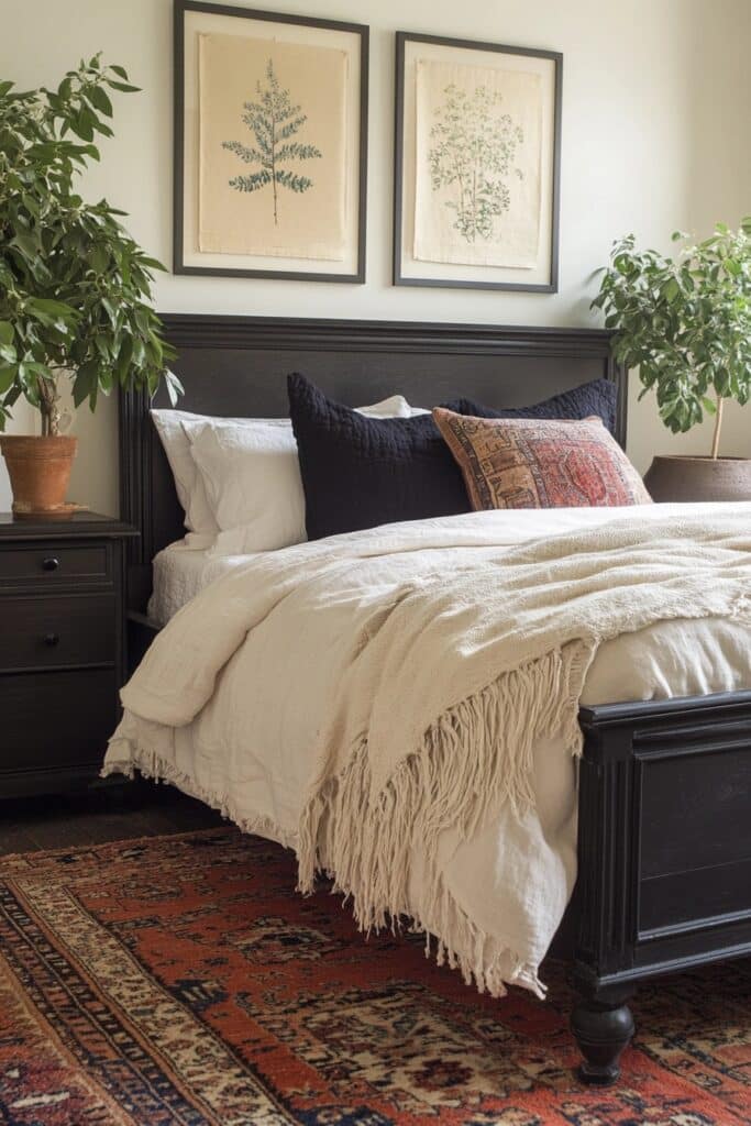 Ebony Charm: Boho Bedroom Hideaway