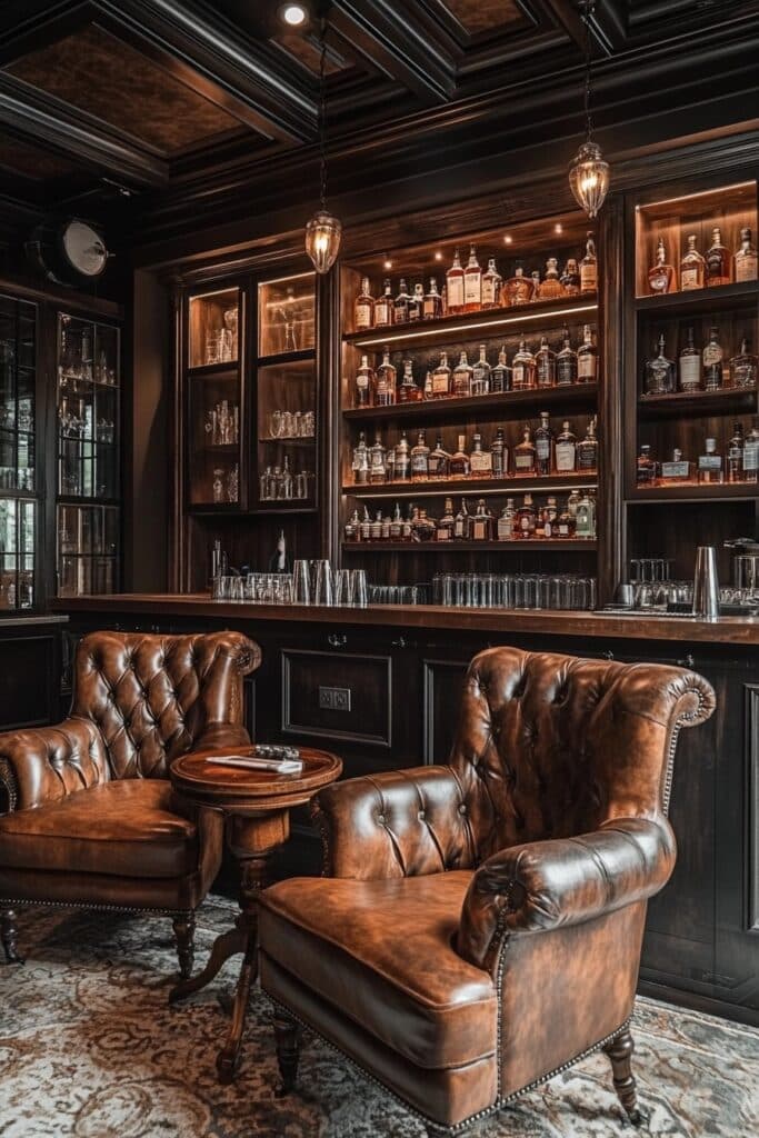 Elegant Whiskey Basement Bar