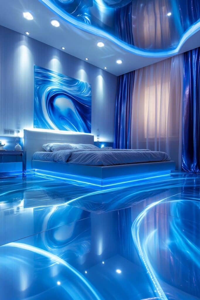 Futuristic LED Baddie Bedroom