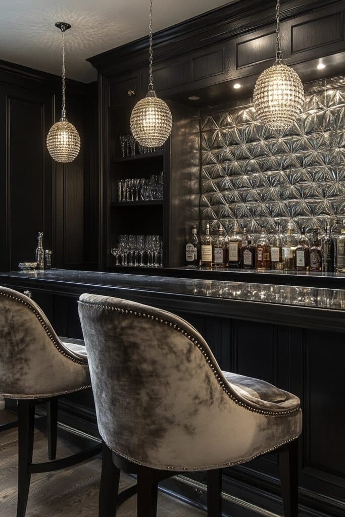 Glam Basement Bar Design