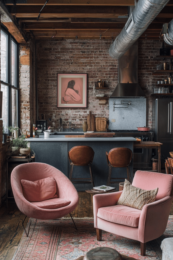 Industrial Pink Loft Ideas