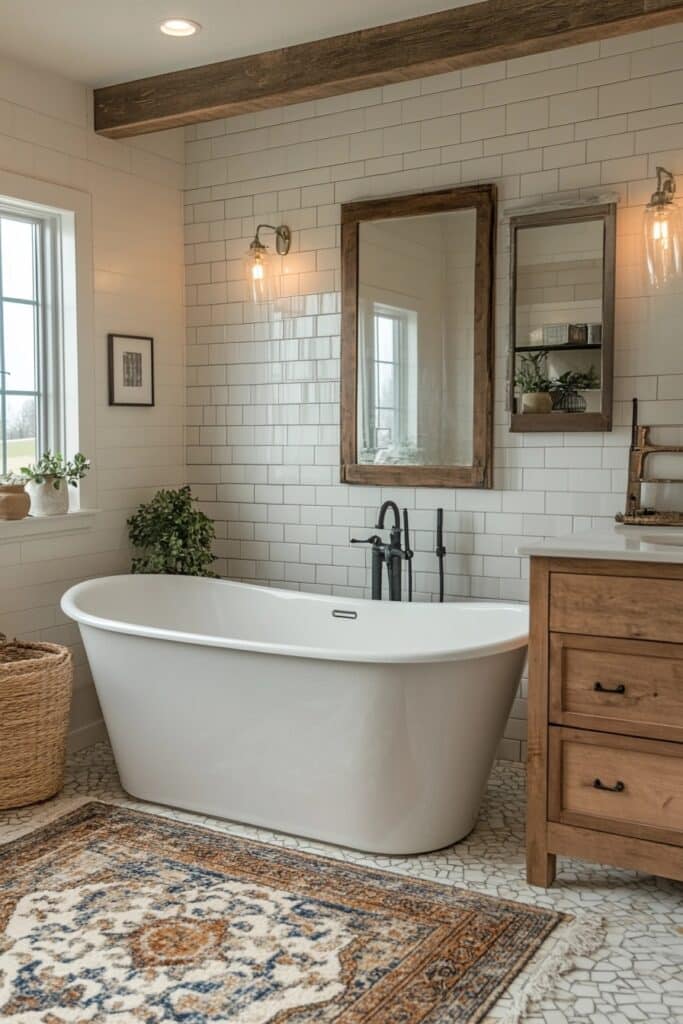 Luxe Farmhouse Bathroom Retreat