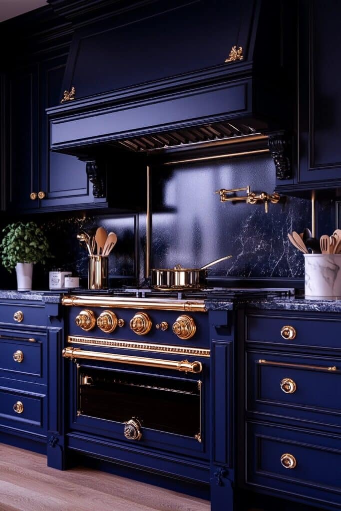 Navy Blue Kitchen Cabinet Elegance