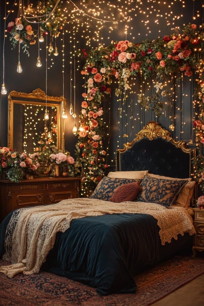 Romantic Darkness: Moody Boho Bedroom