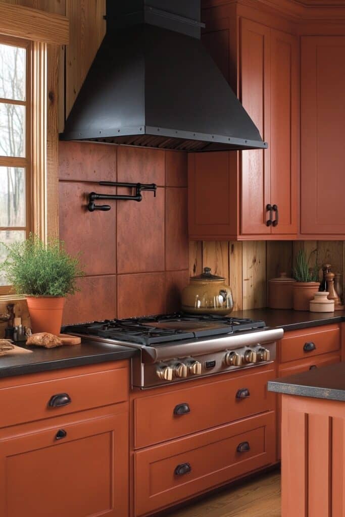 Rustic Terracotta Kitchen Cabinets