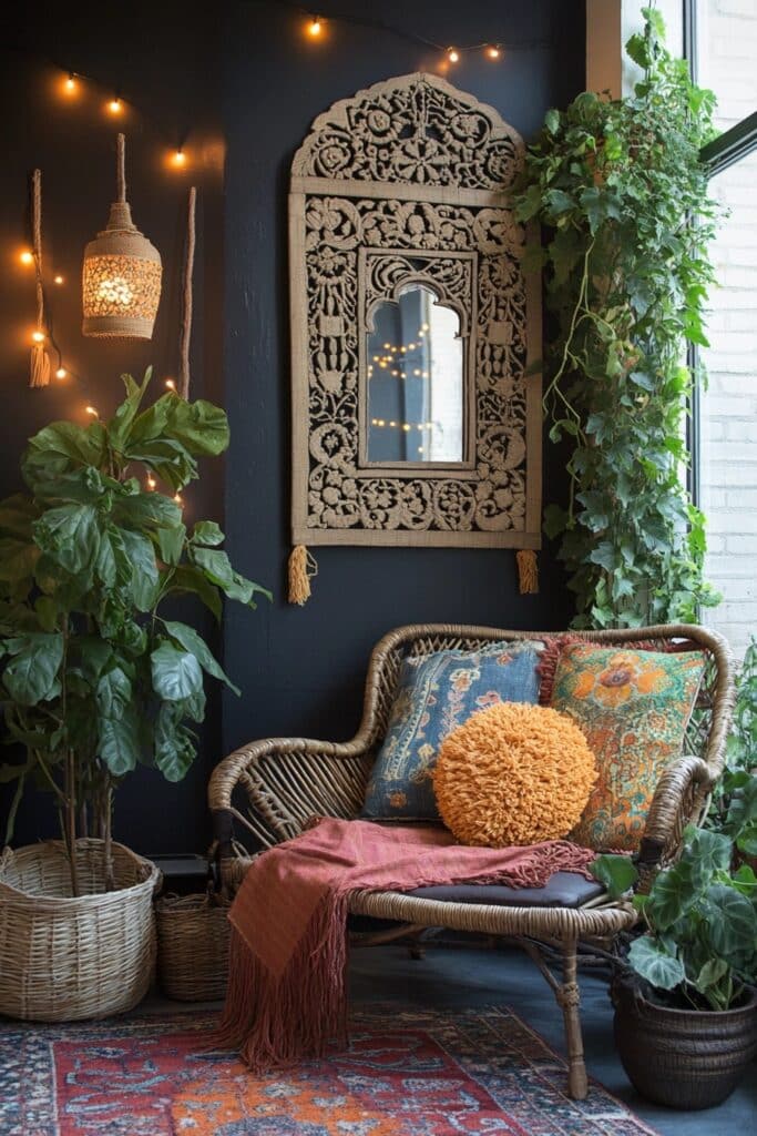 Shadowed Serenity: Black Boho Sanctuary