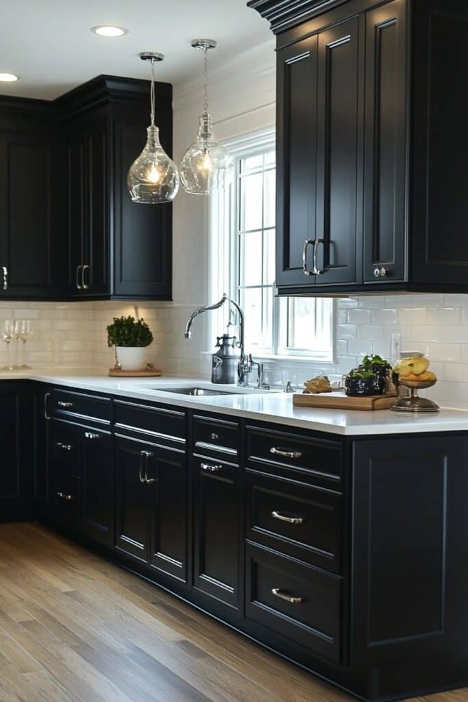 Sleek Black Kitchen Cabinets