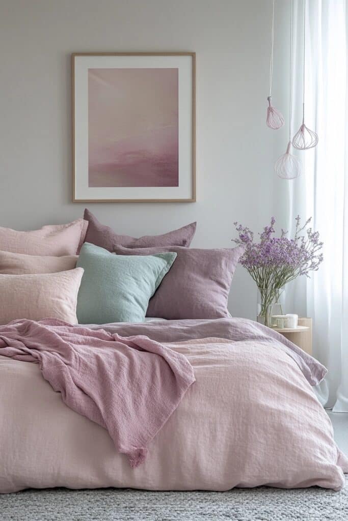 Soft Pastel Minimalistic Bedroom