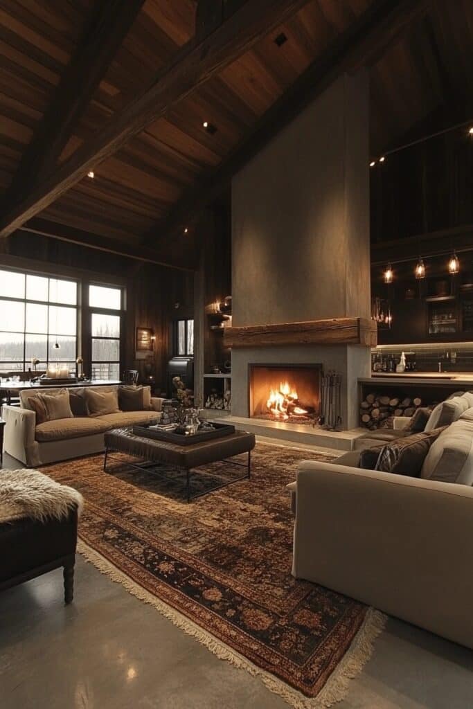 Stylish Rustic Barndominium Lounge