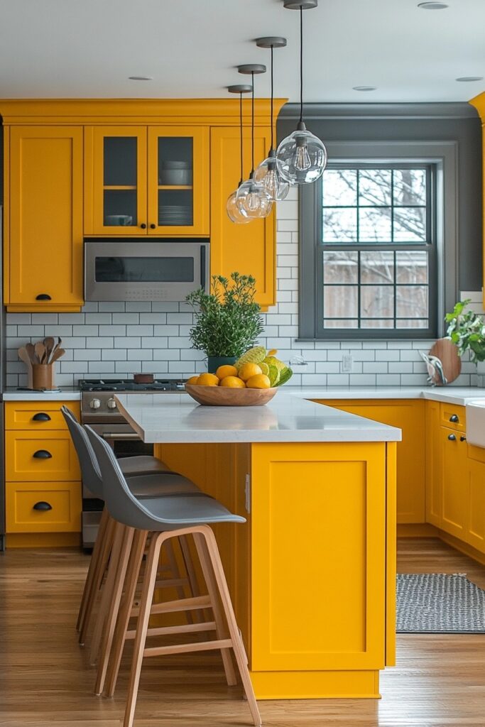 Sunny Yellow Kitchen Cabinet Inspiration