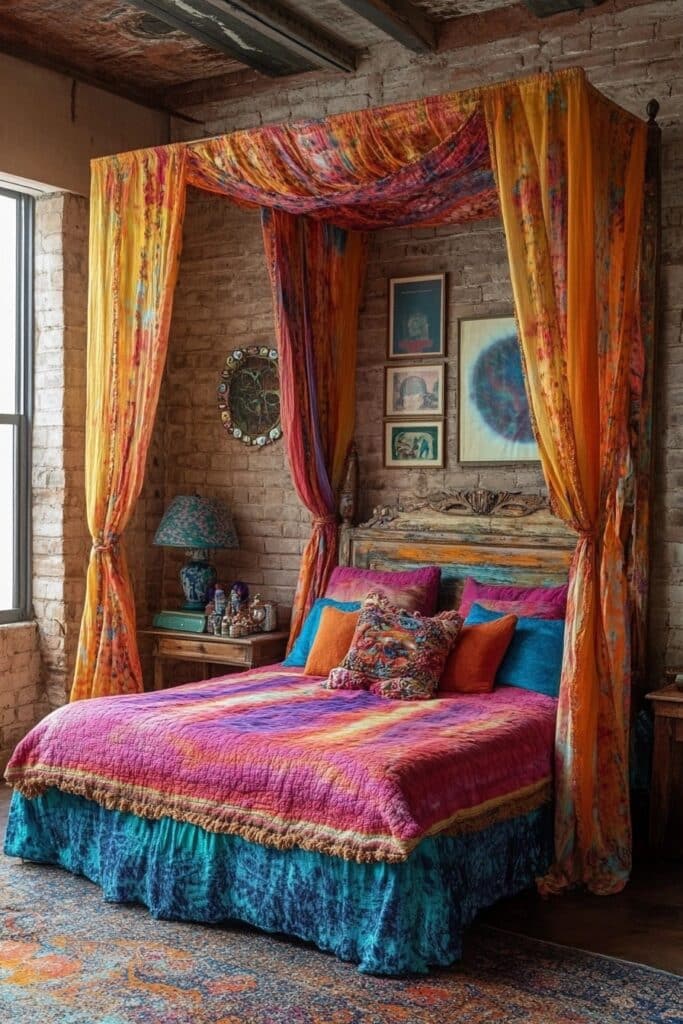 Vibrant Tie-Dye Boho Curtains