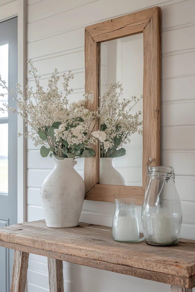 Warm and Welcoming Farmhouse Foyer