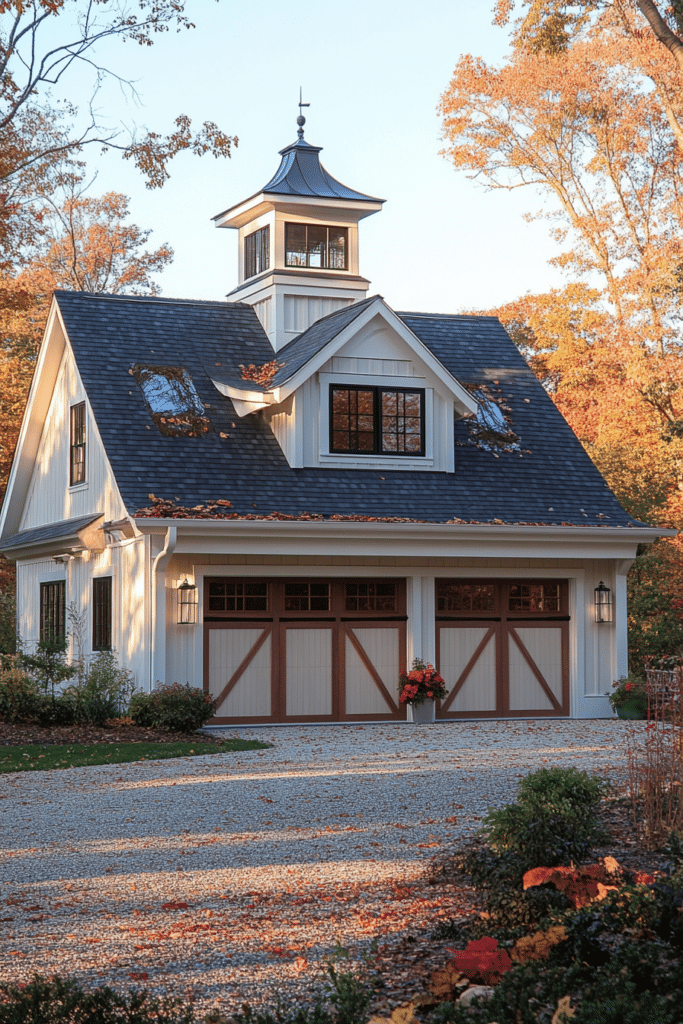 Elegant Cupola Feature Farmhouse Garage