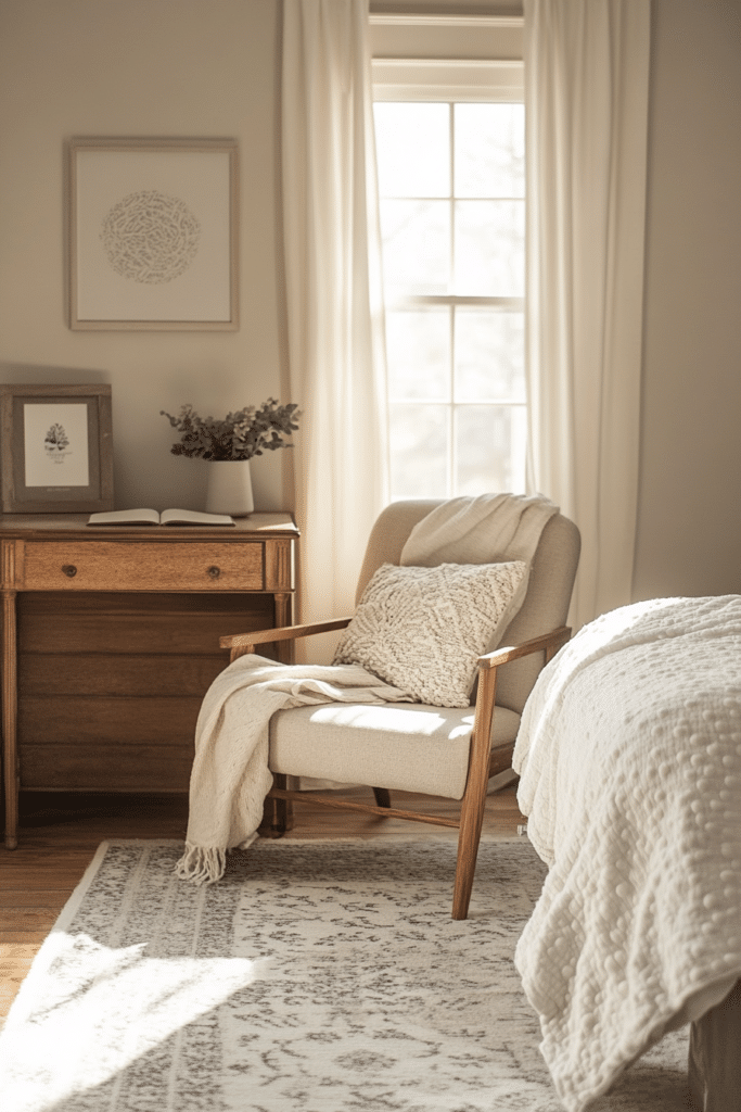 Harmonious Neutral Guest Room Office