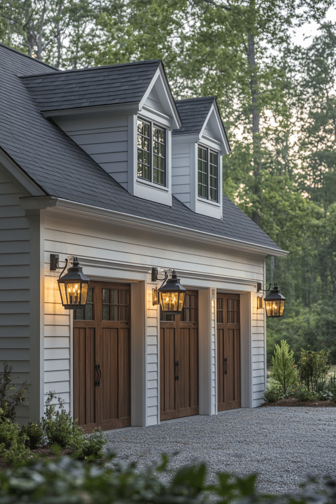 Rustic Shiplap Farmhouse Garage