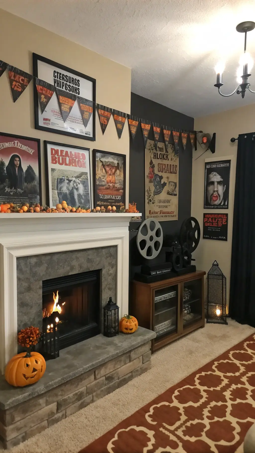 halloween fireplace decor