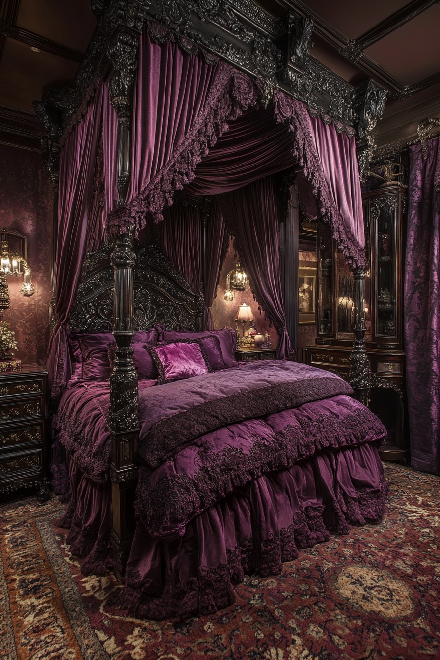Victorian Velvet Bedroom Elegance
