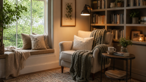 small reading nook cozy corner
