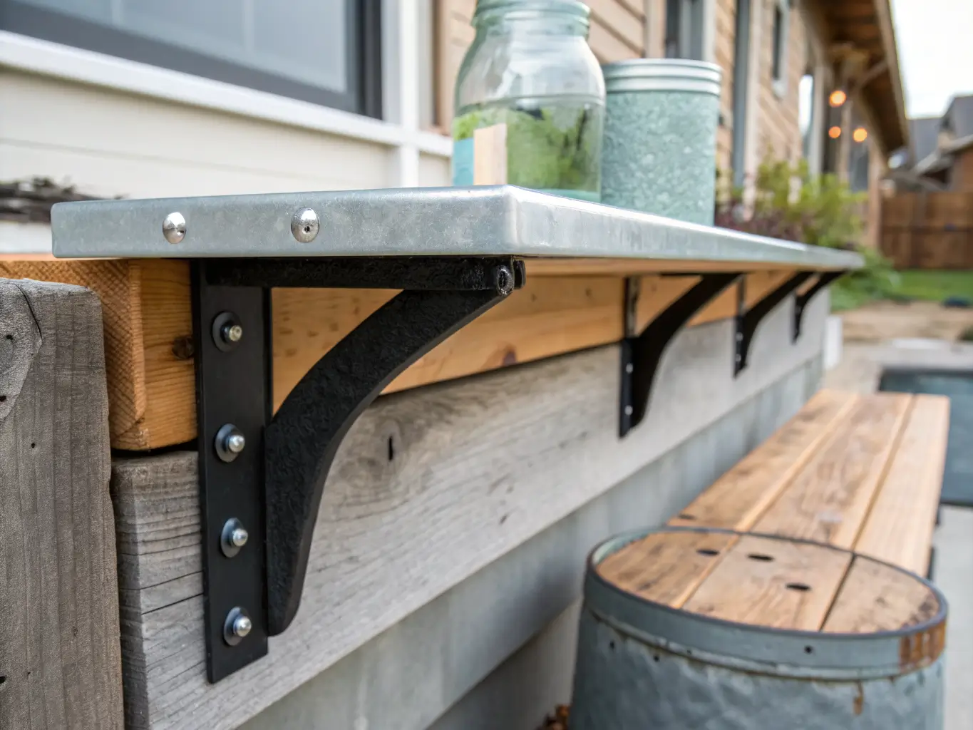 stock tank pool bench