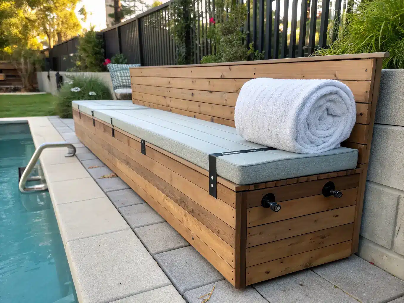 stock tank pool bench
