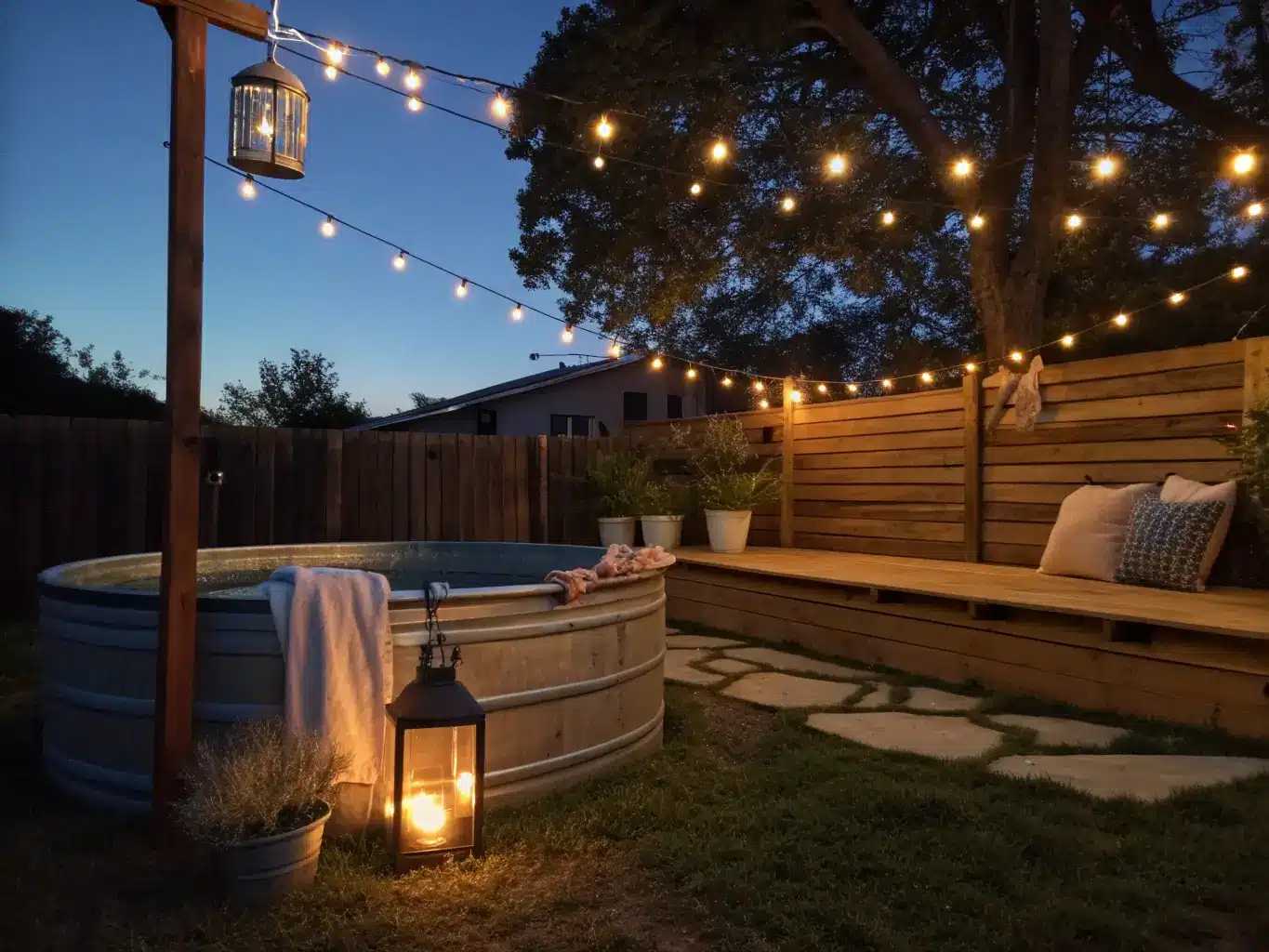 stock tank pool bench