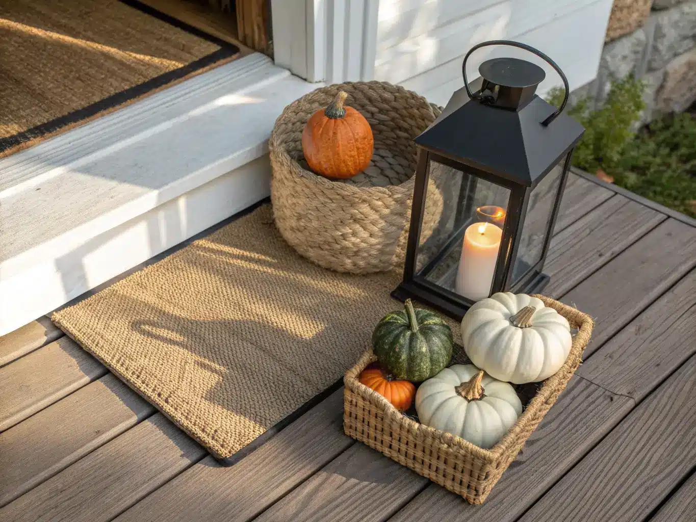 fall decor on front porch