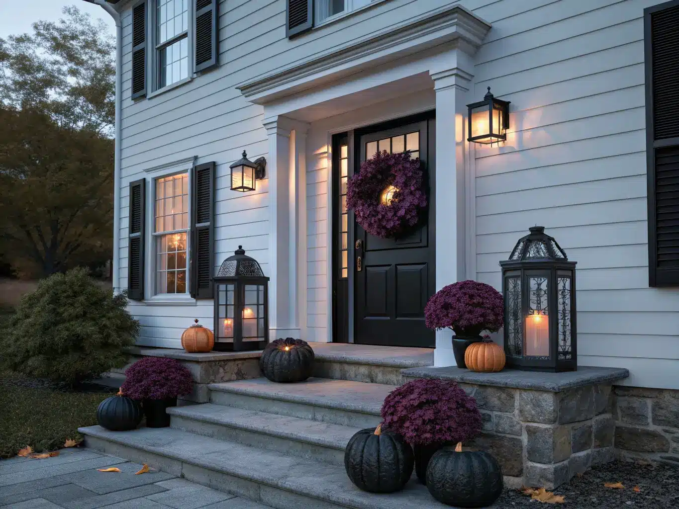 fall decor on front porch